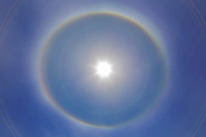 USA, Washington, Seabeck. Rainbow-colored halo USA, Washington, Seabeck. Rainbow-colored halo