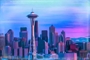 USA, Washington, Seattle. Abstract of downtown USA, Washington, Seattle. Abstract of downtown