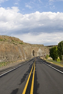 USA, Washington State, Grant County. Basalt cliffs along highway near Soap Lake USA, Washington State, Grant County. Basalt cliffs along highway near Soap Lake