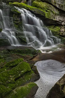 USA, West Virginia, Blackwater Falls State Park. Cascades and eddy in pool USA, West Virginia, Blackwater Falls State Park. Cascades and eddy in pool