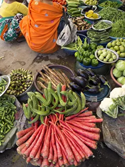 Vendor selling vegetables in Jaipur, Rajasthan, India Vendor selling vegetables in Jaipur, Rajasthan, India
