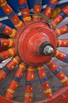 Images Dated 20th October 2004: Vendors cart and wheel design of the colorful wooden spokes in Alexandria, Egypt