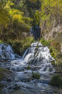 Vertical scenic of Roughlock Falls and autumn foliage, Spearfish Canyon, South Dakota Vertical scenic of Roughlock Falls and autumn foliage, Spearfish Canyon, South Dakota