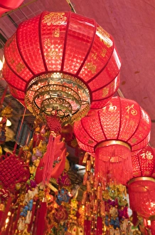 Vietnam, Hanoi, Tet Lunar New Year, red lanterns Vietnam, Hanoi, Tet Lunar New Year, red lanterns