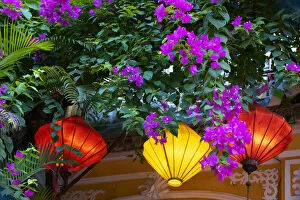 Vietnam. Hoi An silk lamps decorating throughout the city