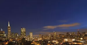 Images Dated 19th February 2012: View of the city skyline from Coit Hill in San Francisco, California, USA