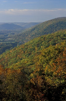 The view of the Housatonic River from Calebs Peak on the Appalachian Trail in The view of the Housatonic River from Calebs Peak on the Appalachian Trail in