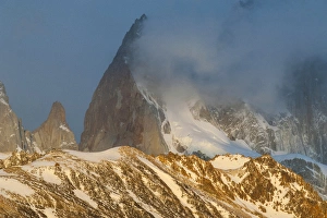 View of Mount Fitzroy near El Chalten at sunrise, Patagonia, Argentina, South America View of Mount Fitzroy near El Chalten at sunrise, Patagonia, Argentina, South America