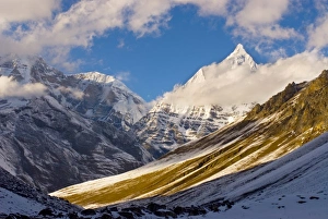 View of Mount Jichu Drake, Bhutan near Sophu lake, Jhomolari Trek View of Mount Jichu Drake, Bhutan near Sophu lake, Jhomolari Trek