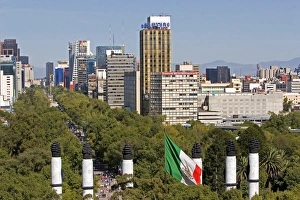 View of the Paseo de la Reforma in Mexico City, Mexico View of the Paseo de la Reforma in Mexico City, Mexico