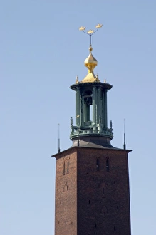 View to Stadshuset, the City Hall, over the Riddarfjarden View to Stadshuset, the City Hall, over the Riddarfjarden