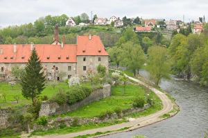 view of town, Czech Republic, Ceske Krumlov, World Heritage Site view of town, Czech Republic, Ceske Krumlov, World Heritage Site