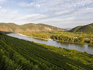 View from Weissenkirchen over the Danube towards Rossatz and Duernstein in the Wachau View from Weissenkirchen over the Danube towards Rossatz and Duernstein in the Wachau