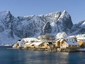Village Reine and village Skrisoya on the island Moskenesoya Village Reine and village Skrisoya on the island Moskenesoya