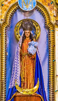 Virgin Mary Jesus statue Basilica Church of San Cristobal, Puebla, Mexico Virgin Mary Jesus statue Basilica Church of San Cristobal, Puebla, Mexico