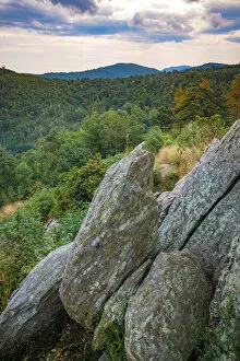 Anna Miller Collection: Vista with boulders, Shenandoah, Blue Ridge Parkway, Smoky Mountains, USA