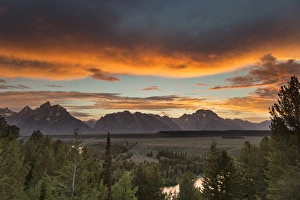 Vivid sunset clouds over the Snake River in Grand Teton National Park, Wyoming, USA Vivid sunset clouds over the Snake River in Grand Teton National Park, Wyoming, USA
