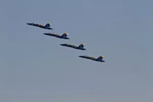 Images Dated 5th August 2012: WA, Seattle, The Blue Angels, performing at SEAFAIR, F / A-18 Hornet aircraft