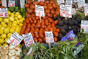WA, Seattle, Fruit and vegetable display at the Pike Place Market WA, Seattle, Fruit and vegetable display at the Pike Place Market