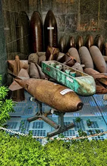 Vietnam War Prints: War Remnants Museum Print: American War Bombs in Saigon Ho Chi Minh Vietnam