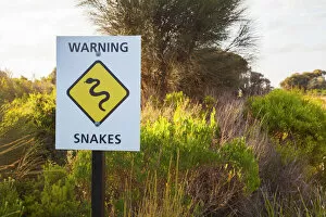 Warning snakes sign in Victoria, Australia