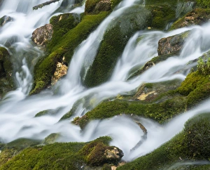 Waterfall in the Karwendel valley in the Alpenpark Karwendel. Europe, Central Europe Waterfall in the Karwendel valley in the Alpenpark Karwendel. Europe, Central Europe