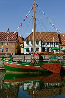 Wharf along Ribe River, Ribe, Jutland, Denmark Wharf along Ribe River, Ribe, Jutland, Denmark