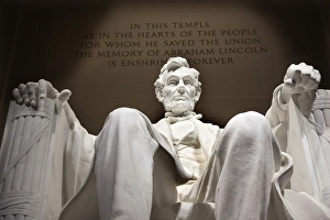White Lincoln Statue Close Up Memorial Washington DC White Lincoln Statue Close Up Memorial Washington DC