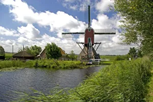 Dutch Windmill Scenery Prints: Windmill along