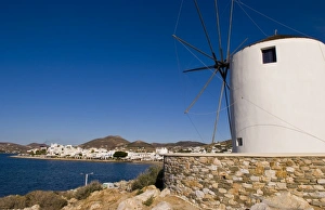 Windmill on the harbor front, Paros Island, Greece Windmill on the harbor front, Paros Island, Greece