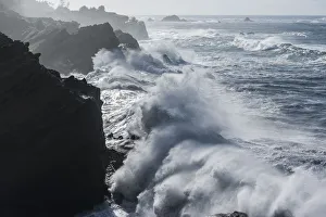 Winter storm watching, Shore Acres State Park, Southern Oregon Coast, USA Winter storm watching, Shore Acres State Park, Southern Oregon Coast, USA