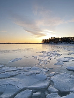 Winter sunrise on Casco Bay near Freeport, Maine Winter sunrise on Casco Bay near Freeport, Maine