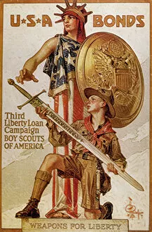 WORLD WAR I (1914-1918). Poster USA BONDS Third Liberty Loan Campaign"