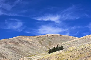 Yellowstone National Park, Lamar Valley. Beautiful clouds dot the sky above the valley Yellowstone National Park, Lamar Valley. Beautiful clouds dot the sky above the valley