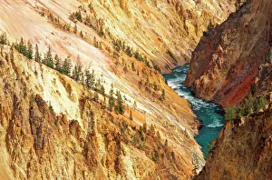 The Yellowstone River and canyon from Grandview Point, Yellowstone National Park, Wyoming The Yellowstone River and canyon from Grandview Point, Yellowstone National Park, Wyoming