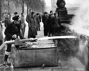 Blitz in London -- demonstrating deluge set, WW2 Blitz in London -- demonstrating deluge set, WW2