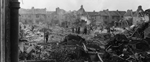 Bomb damage in Kilgour Road, SE London, WW2 Bomb damage in Kilgour Road, SE London, WW2