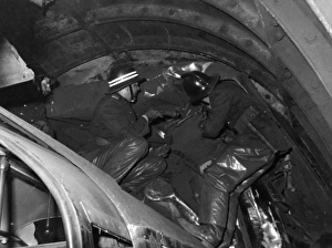 Firefighters at work in London Underground