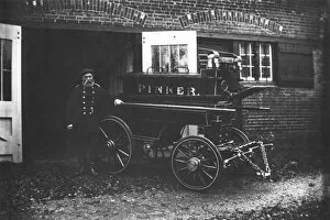 Lane Collection: George Beaumont with manual fire engine, Pinner