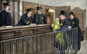 United States Gallery: Abandoned baby found by police, New York City, 1890s