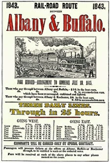 Price Collection: Albany & Buffalo Railroad schedule, 1843