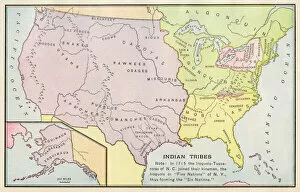 Native Americans Collection: American Indian tribe locations in 1715