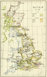 Print of 597 AD Britain Map
