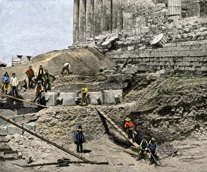 Archaeological excavation on the Acropolis, 1890s Archaeological excavation on the Acropolis, 1890s