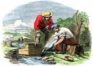 Camp Gallery: Australian Gold Rush prospectors, 1850s