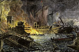 Ships:sea history Collection: Battle of Actium, 31 BC