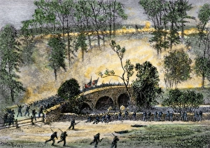 Battle of Antietam combat at Burnside Bridge, 1862 Battle of Antietam combat at Burnside Bridge, 1862