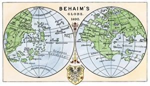 Behaims 1492 globe showing a round Earth but no New World Behaims 1492 globe showing a round Earth but no New World