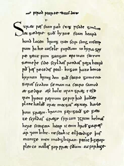 Poem Gallery: Beowulf manuscript page