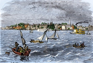 Boats on the Delaware River near New Castle, 1880s Boats on the Delaware River near New Castle, 1880s